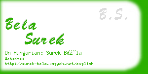 bela surek business card